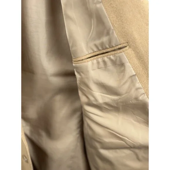 Botany 500 Blazer Jacket Coat Mens 44S Tan Solid 100% Camel Hair Two Buttons